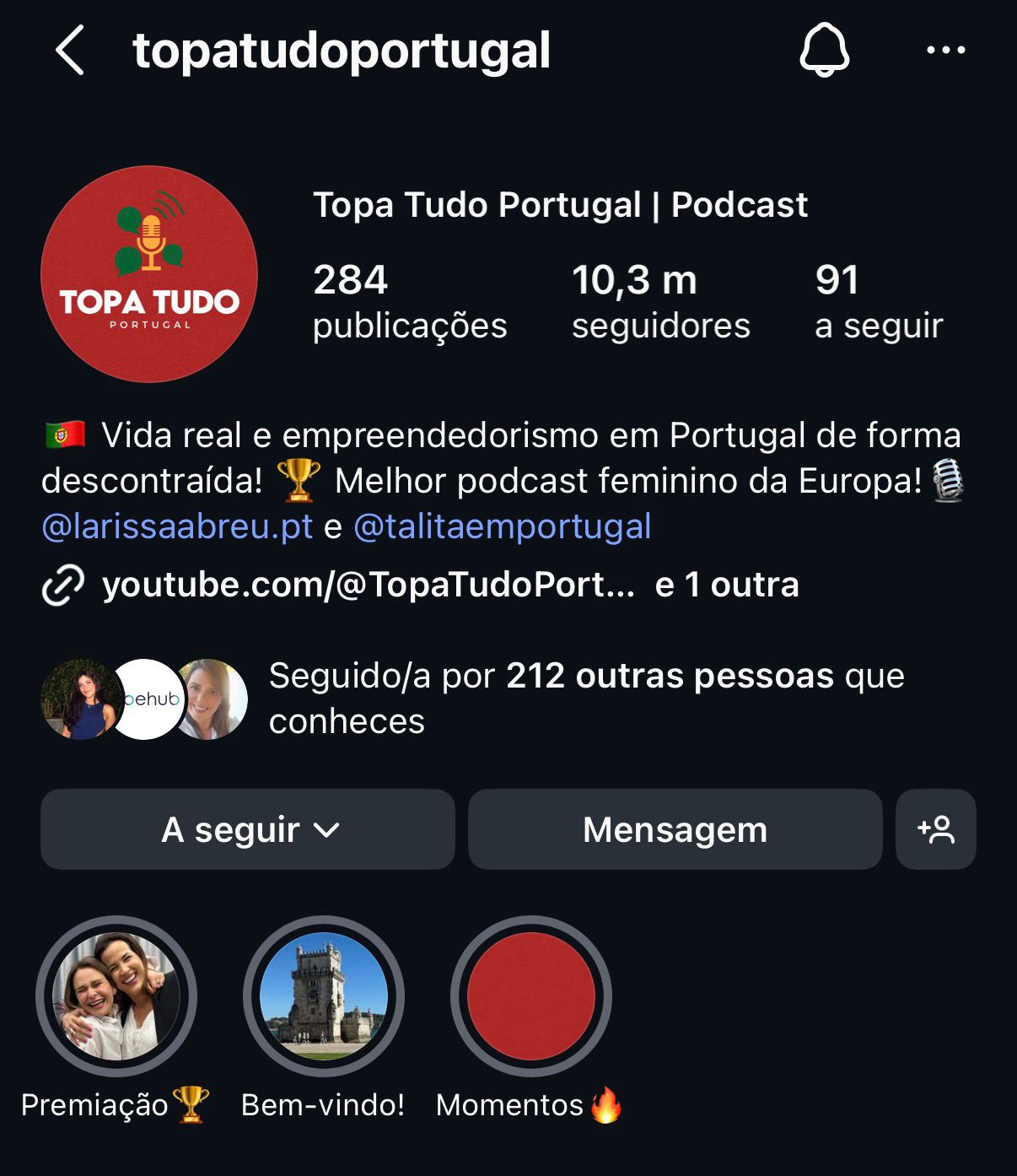 Topa Tudo Portugal Instagram Bio